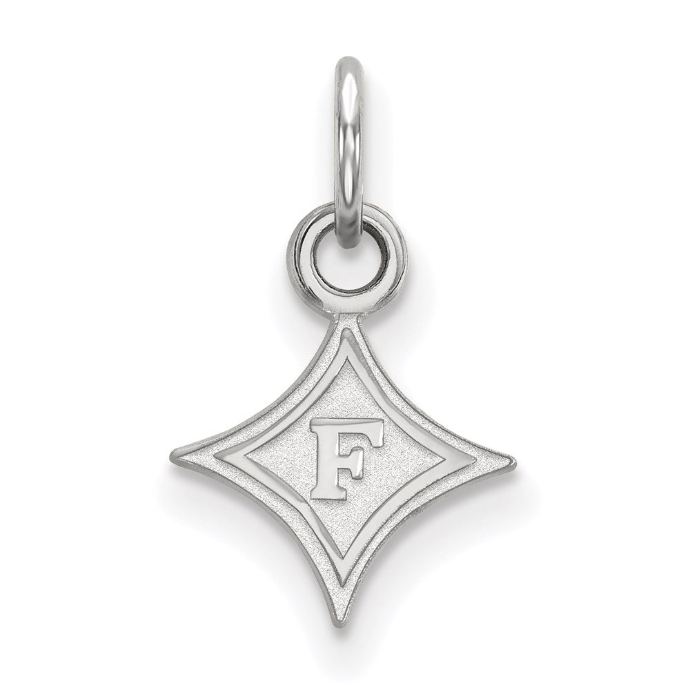 10K White Gold Logoart Furman University Extra Small Pendant