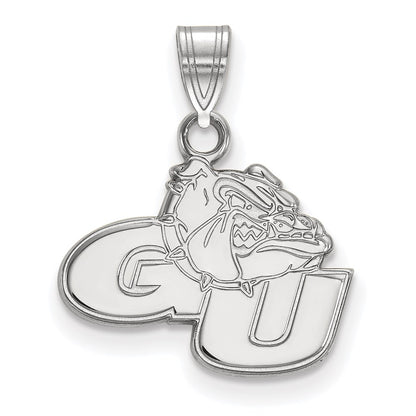 14K White Gold Logoart Gonzaga University G U Bulldog Small Pendant