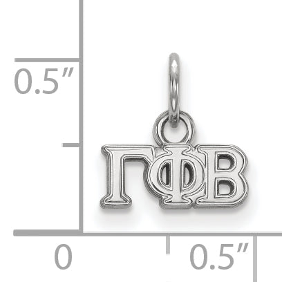 Sterling Silver Rhodium Plated Logoart Gamma Phi Beta Sorority Greek Letters Extra Small Pendant
