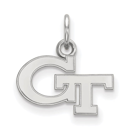 Sterling Silver Rhodium Plated Logoart Georgia Institute Of Technology G T Extra Small Pendant