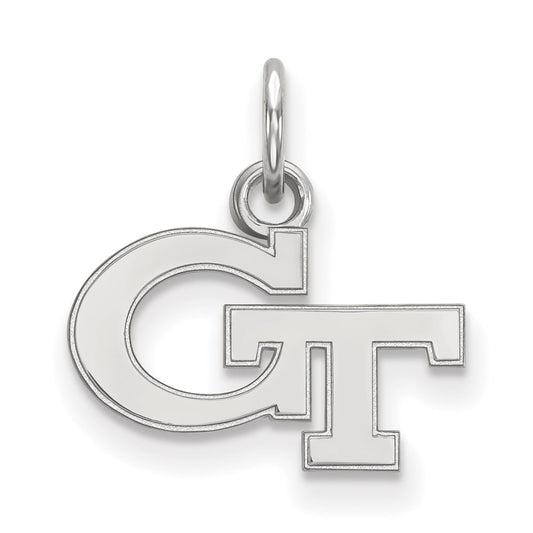 Sterling Silver Rhodium Plated Logoart Georgia Institute Of Technology G T Extra Small Pendant