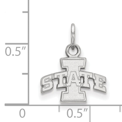 Sterling Silver Rhodium Plated Logoart Iowa State University Extra Small Pendant