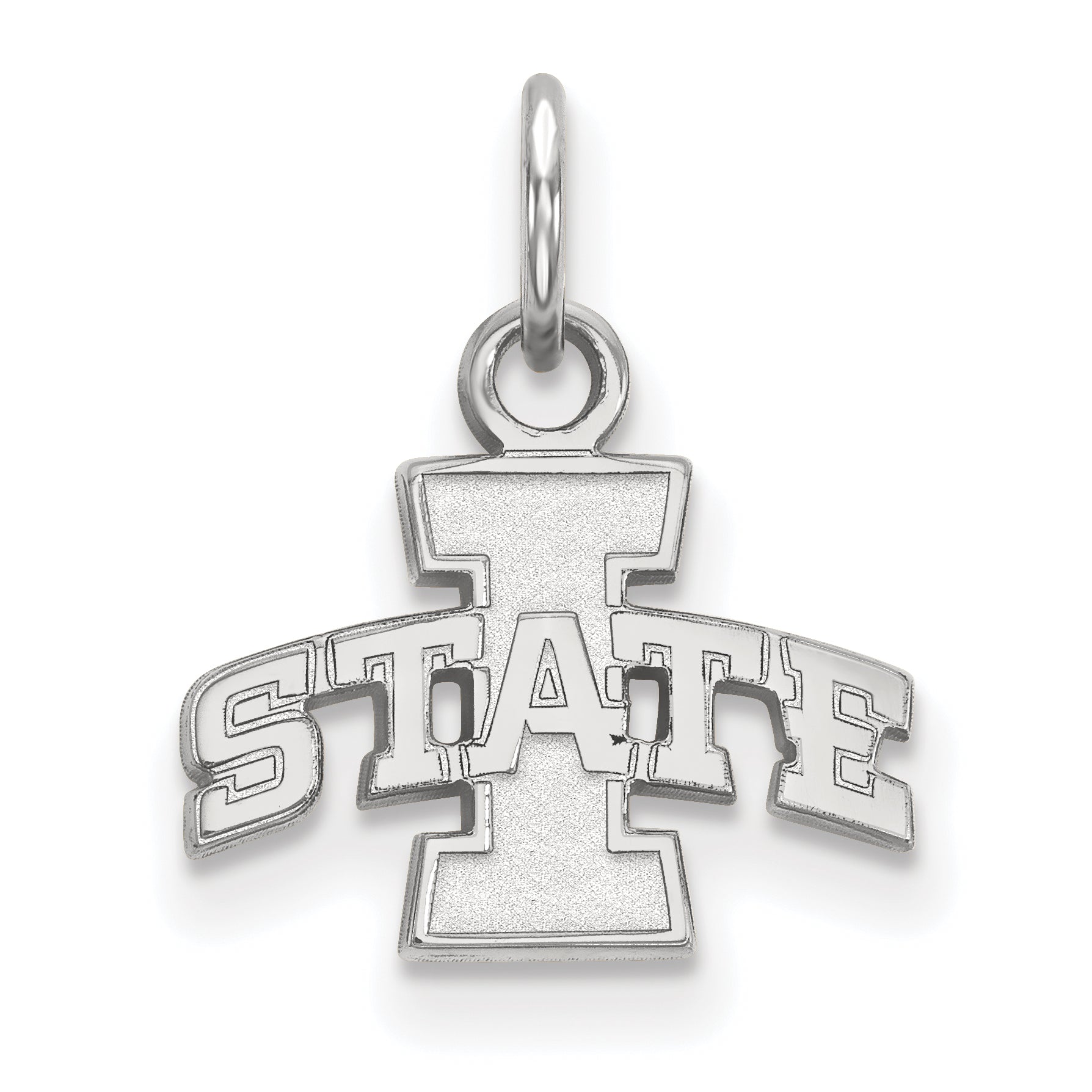 Sterling Silver Rhodium Plated Logoart Iowa State University Extra Small Pendant