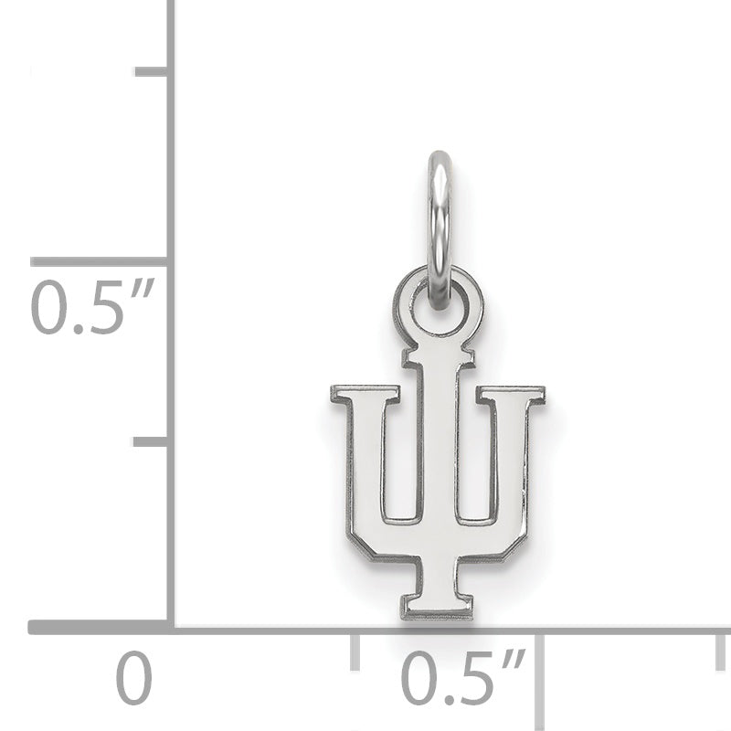 Sterling Silver Rhodium Plated Logoart Indiana University I U Extra Small Pendant