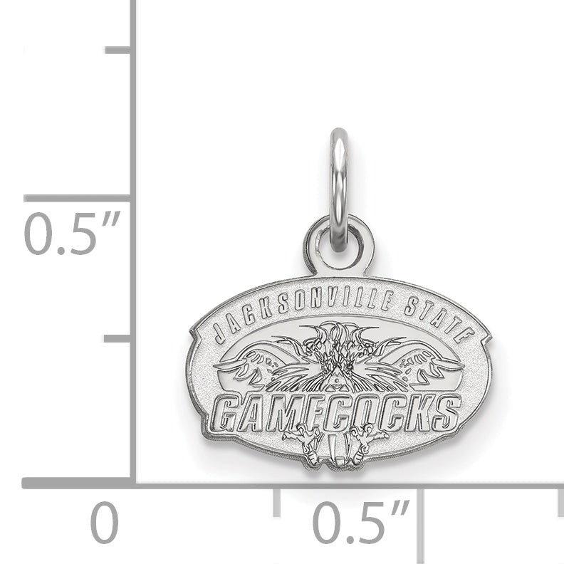 Sterling Silver Rhodium Plated Logoart Jacksonville State University Extra Small Pendant