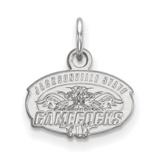 Sterling Silver Rhodium Plated Logoart Jacksonville State University Extra Small Pendant