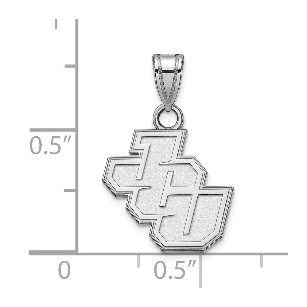 Sterling Silver Rhodium Plated Logoart John Carroll University Small Pendant
