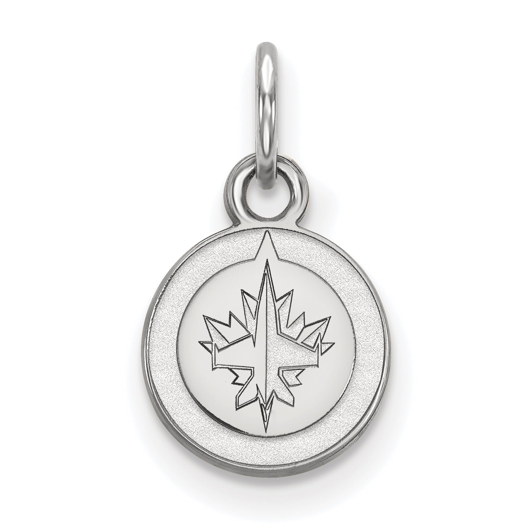 Sterling Silver Rhodium Plated Nhl Logoart Winnipeg Jets Extra Small Pendant