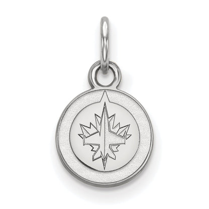 Sterling Silver Rhodium Plated Nhl Logoart Winnipeg Jets Extra Small Pendant