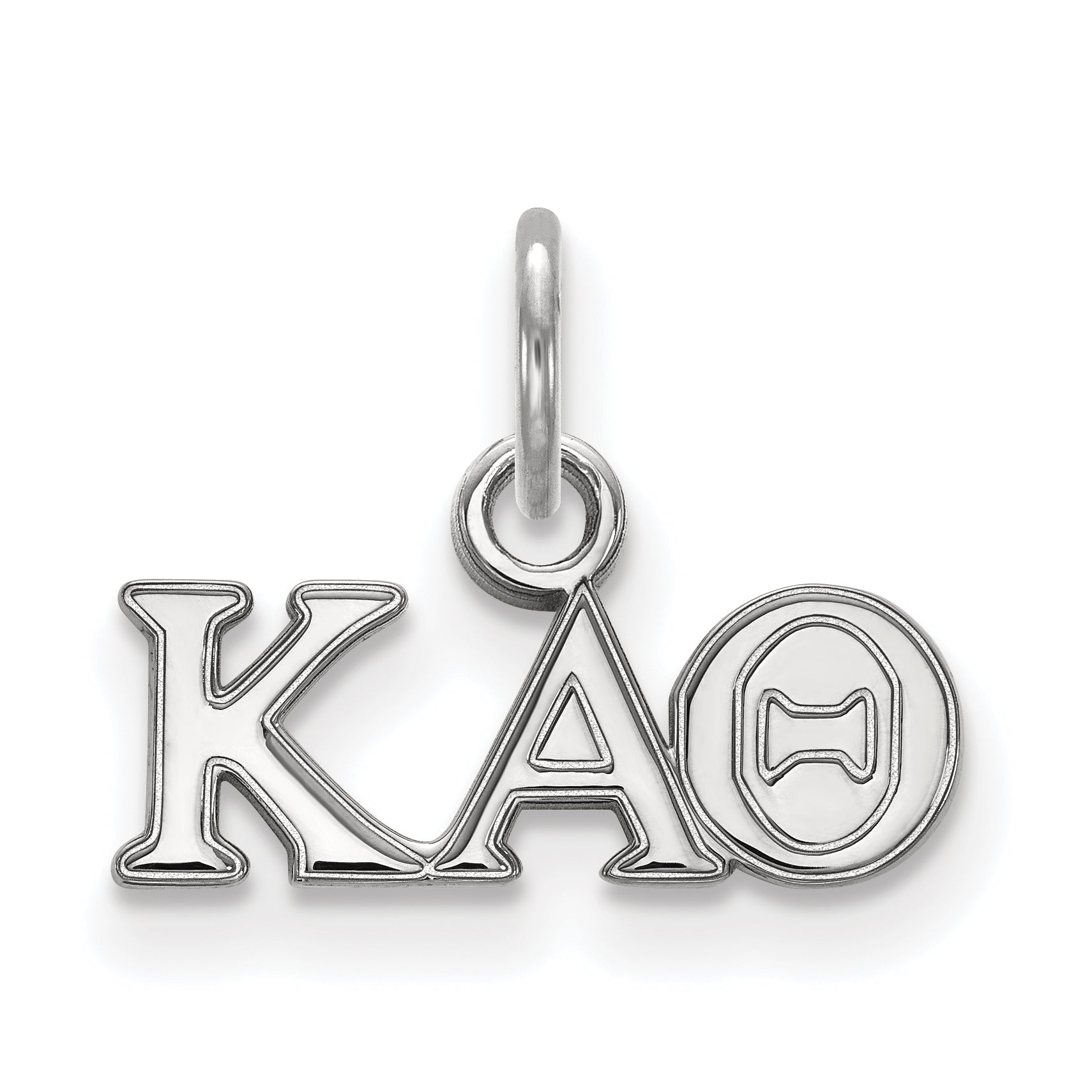 Sterling Silver Rhodium Plated Logoart Kappa Alpha Theta Sorority Greek Letters Extra Small Pendant