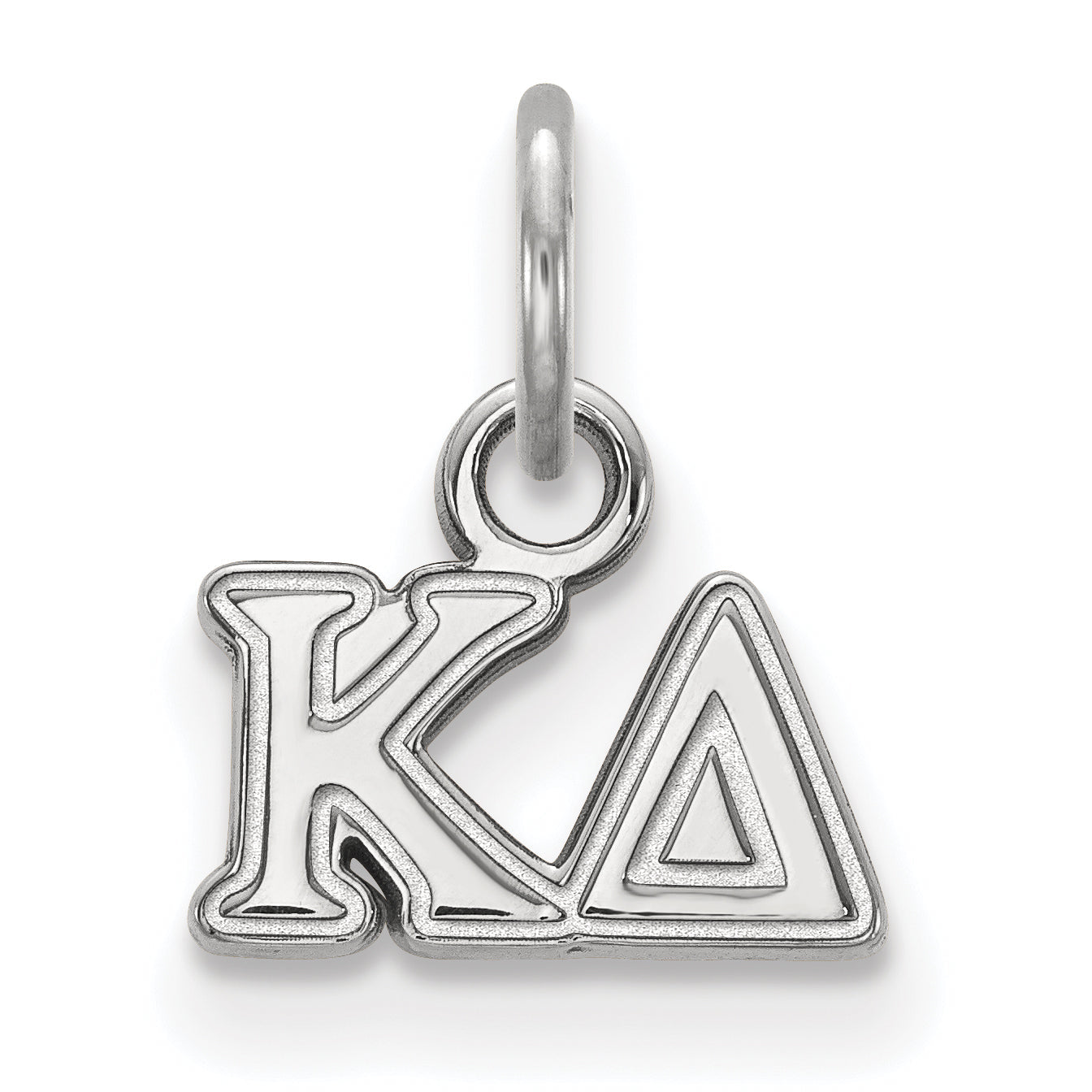 Sterling Silver Rhodium Plated Logoart Kappa Delta Sorority Greek Letters Extra Small Pendant