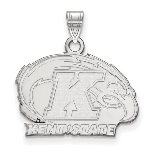 14K White Gold Logoart Kent State University Small Pendant