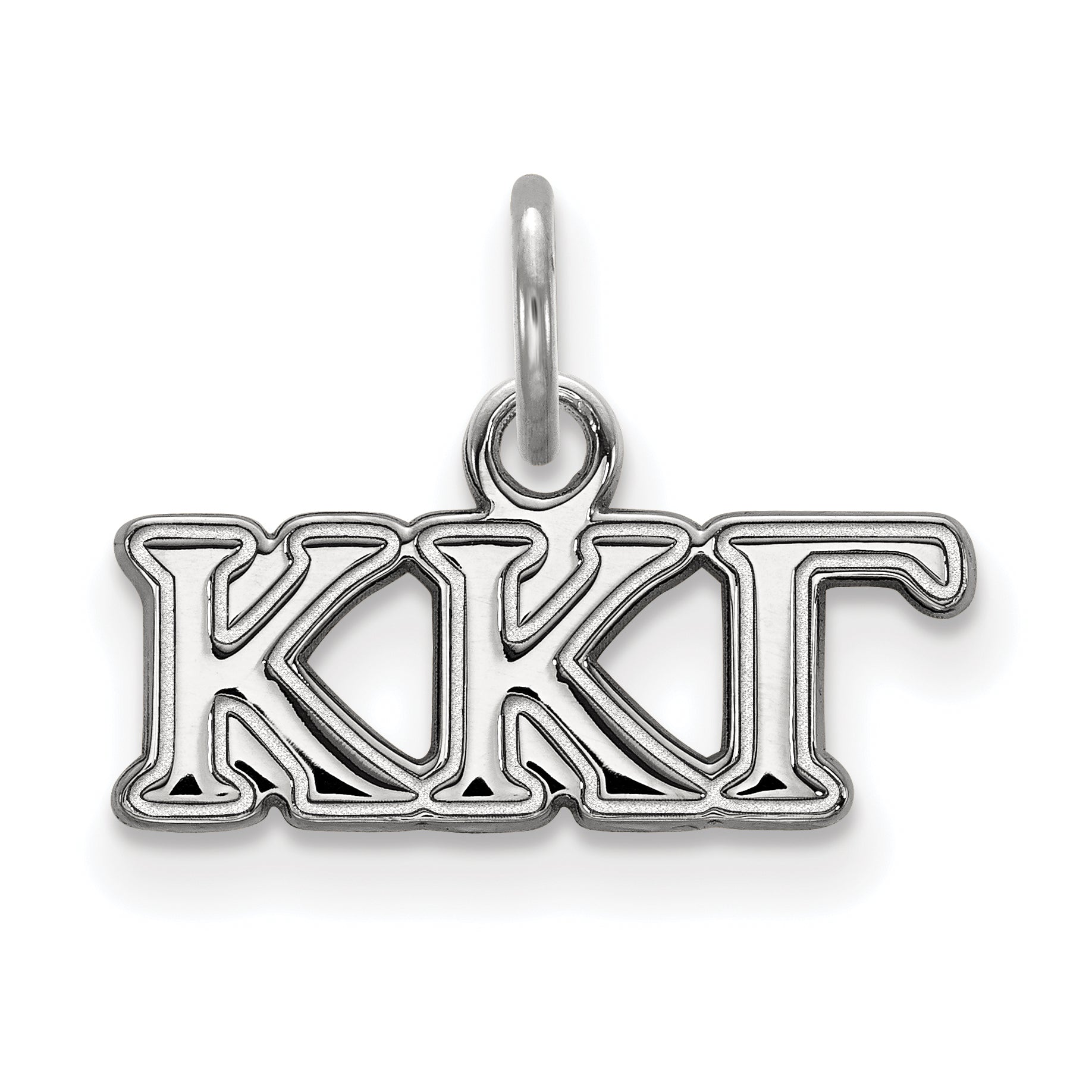 Sterling Silver Rhodium Plated Logoart Kappa Gamma Sorority Greek Letters Extra Small Pendant