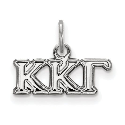 Sterling Silver Rhodium Plated Logoart Kappa Gamma Sorority Greek Letters Extra Small Pendant