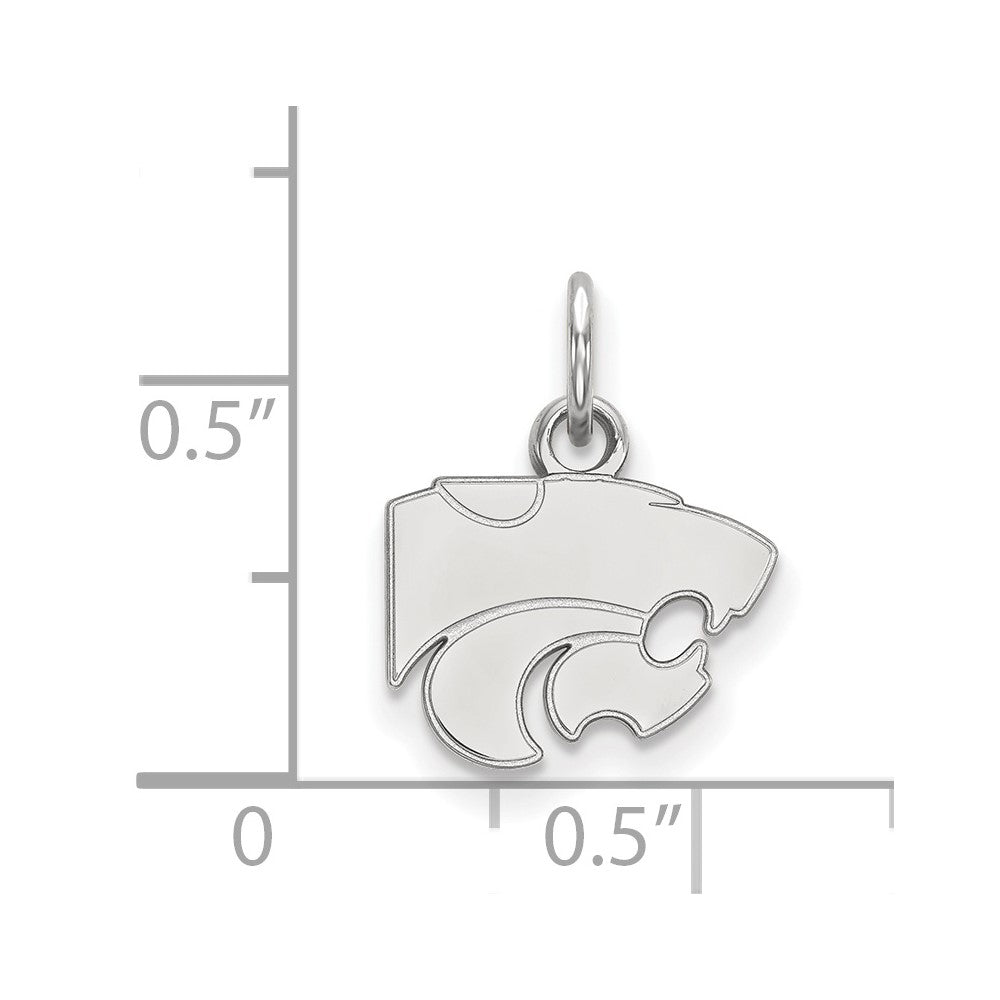 14K White Gold Logoart Kansas State University Wildcat Extra Small Pendant