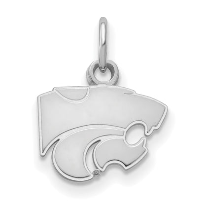 Sterling Silver Rhodium Plated Logoart Kansas State University Wildcat Extra Small Pendant