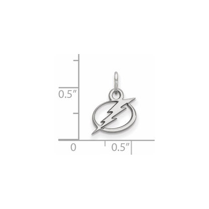 Sterling Silver Rhodium Plated Nhl Logoart Tampa Bay Lightning Extra Small Pendant