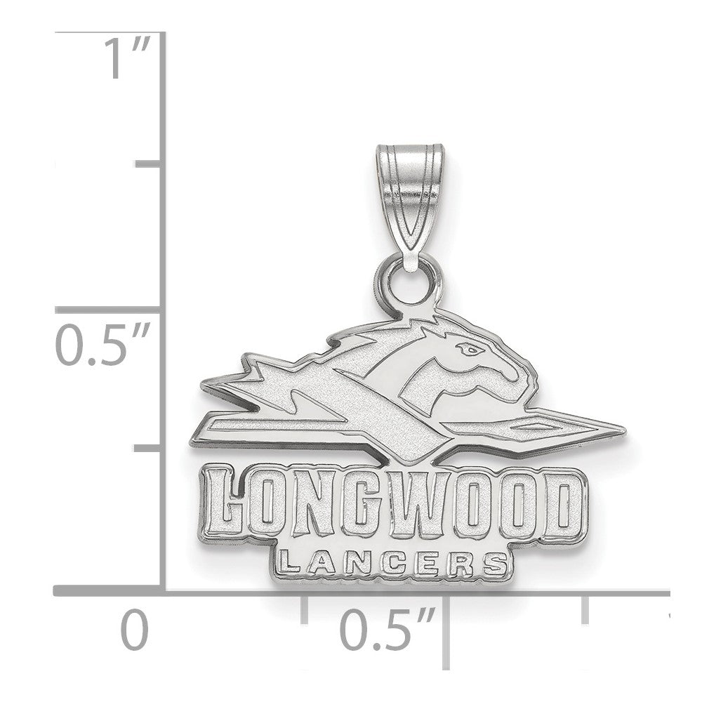 14K White Gold Logoart Longwood University Lancers Small Pendant