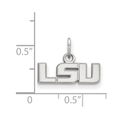 14K White Gold Logoart Louisiana State University L S U Extra Small Pendant