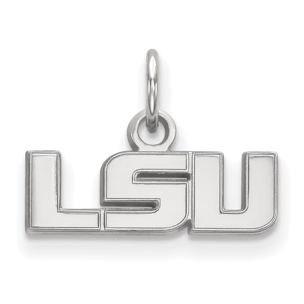 10K White Gold Logoart Louisiana State University L S U Extra Small Pendant