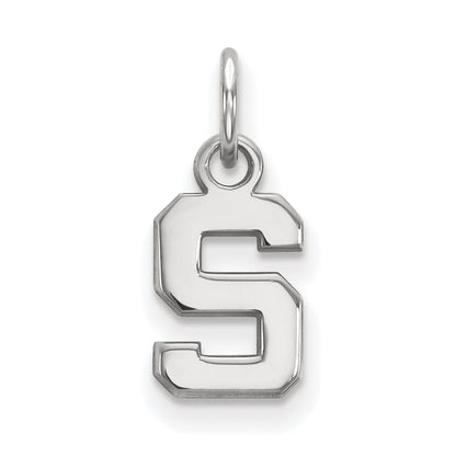 Sterling Silver Rhodium Plated Logoart Michigan State University Letter S Extra Small Pendant