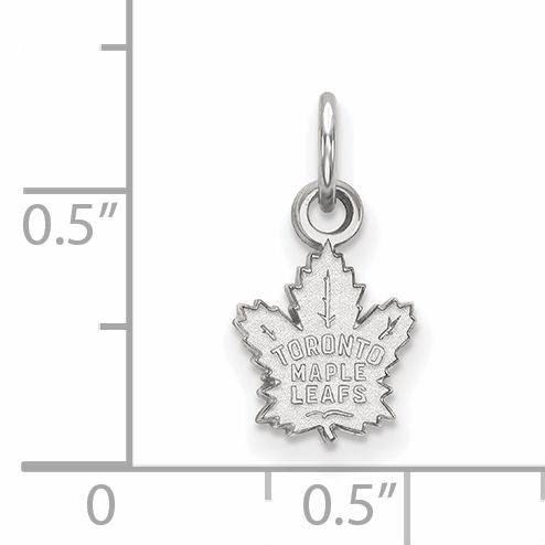 Sterling Silver Rhodium Plated Nhl Logoart Toronto Maple Leafs Extra Small Pendant