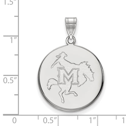 14K White Gold Logoart Mcneese State University Large Disc Pendant