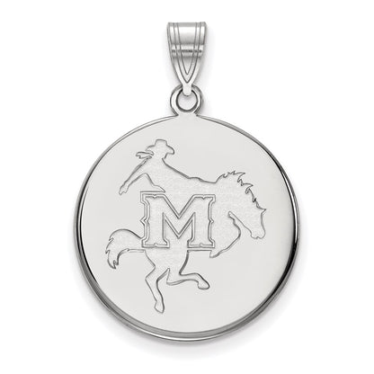 10K White Gold Logoart Mcneese State University Large Disc Pendant