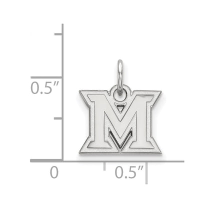 10K White Gold Logoart Miami University Ohio Letter M Extra Small Pendant