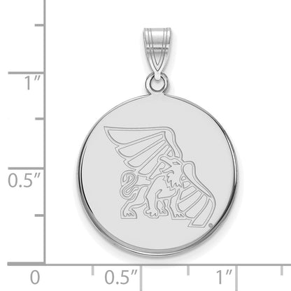10K White Gold Logoart Missouri Western State University Griffon Large Disc Pendant