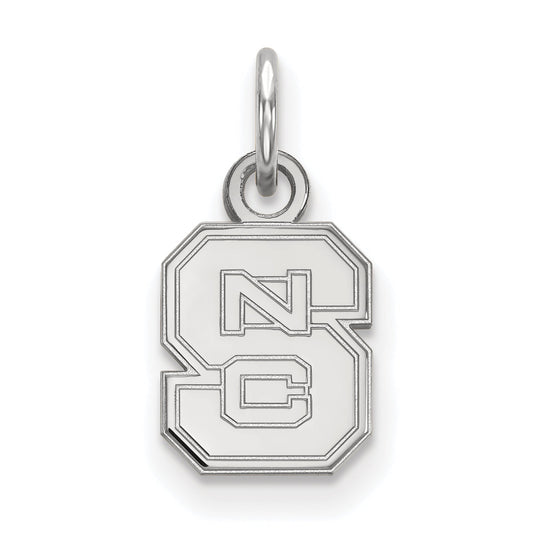 Sterling Silver Rhodium Plated Logoart North Carolina State University N C S Extra Small Pendant