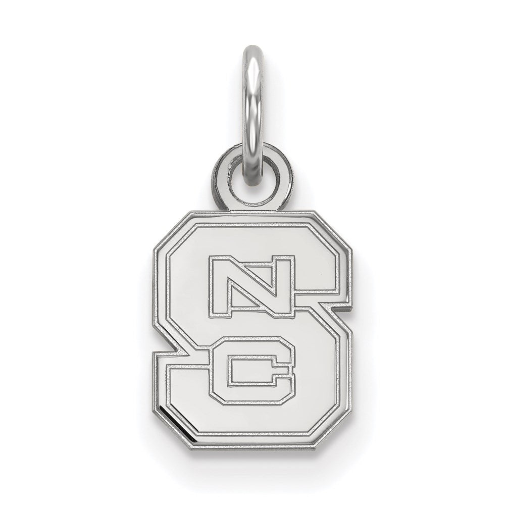 10K White Gold Logoart North Carolina State University N C S Extra Small Pendant