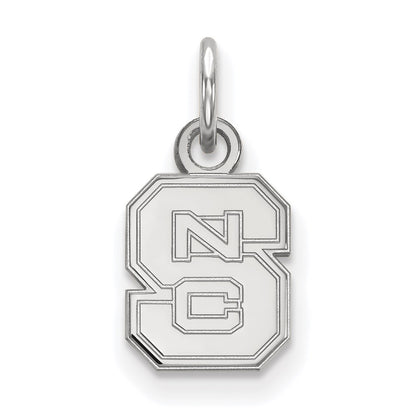 10K White Gold Logoart North Carolina State University N C S Extra Small Pendant