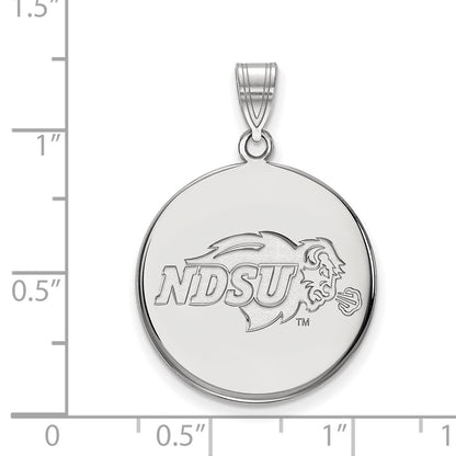 10K White Gold Logoart North Dakota State University Large Disc Pendant