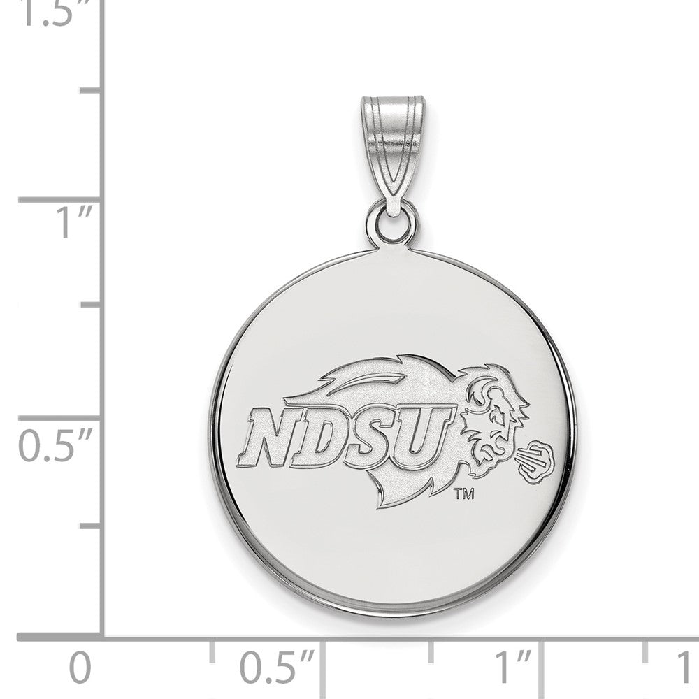 14K White Gold Logoart North Dakota State University Large Disc Pendant