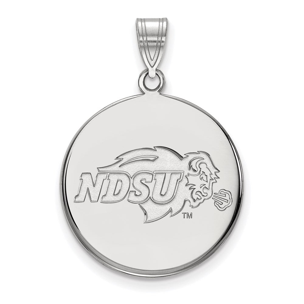 Sterling Silver Rhodium Plated Logoart North Dakota State University Large Disc Pendant