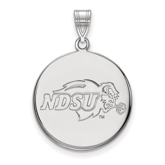 14K White Gold Logoart North Dakota State University Large Disc Pendant