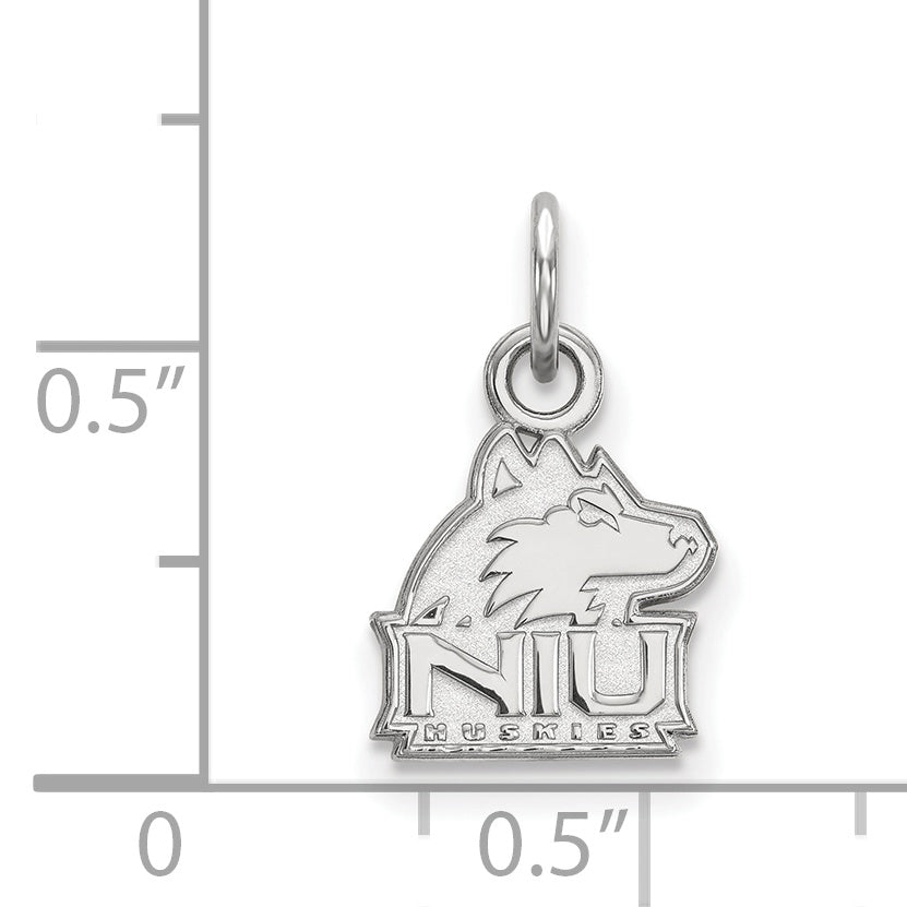 Sterling Silver Rhodium Plated Logoart Northern Illinois University N I U Huskies Extra Small Pendant