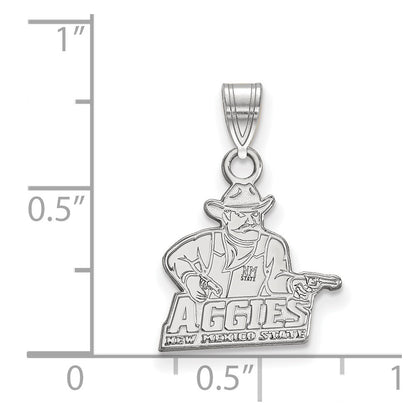 10K White Gold Logoart New Mexico State University Aggies Small Pendant