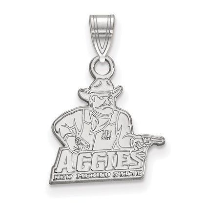 10K White Gold Logoart New Mexico State University Aggies Small Pendant