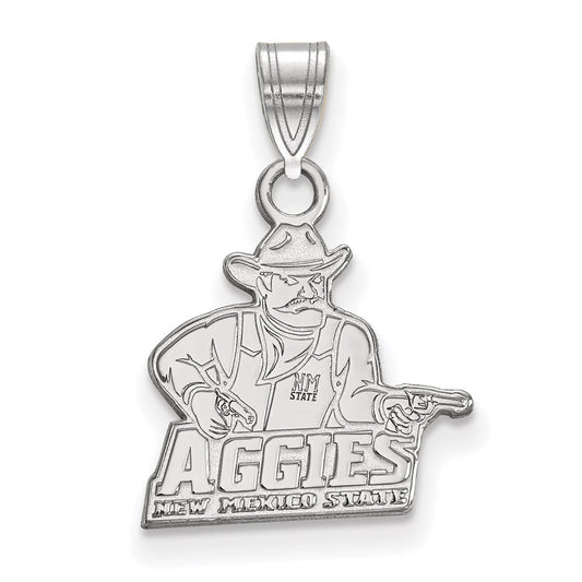 10K White Gold Logoart New Mexico State University Aggies Small Pendant