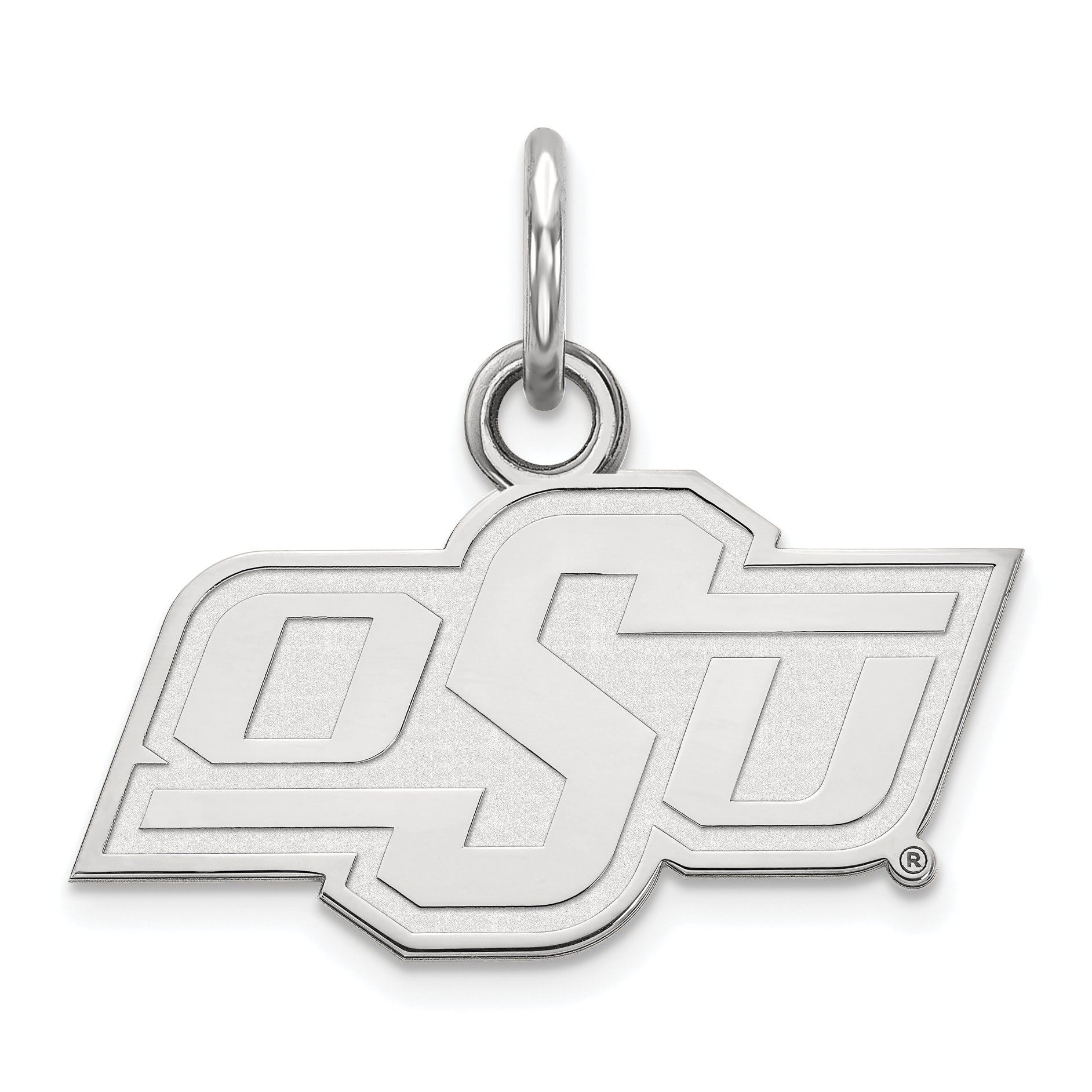 Sterling Silver Rhodium Plated Logoart Oklahoma State University O S U Extra Small Pendant