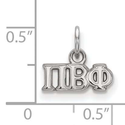 Sterling Silver Rhodium Plated Logoart Pi Beta Phi Sorority Greek Letters Extra Small Pendant
