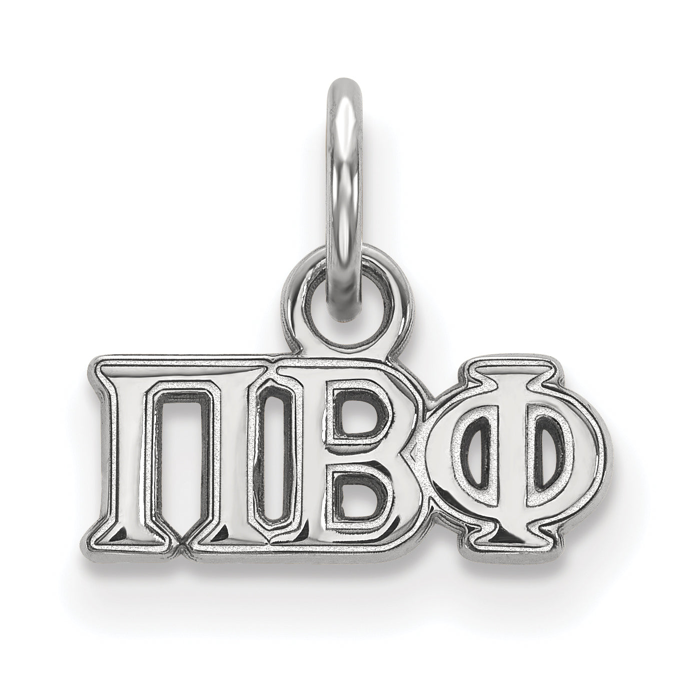 Sterling Silver Rhodium Plated Logoart Pi Beta Phi Sorority Greek Letters Extra Small Pendant