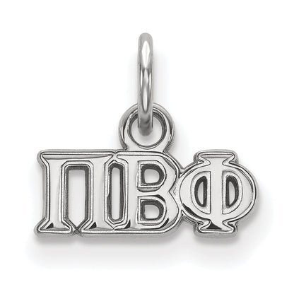 Sterling Silver Rhodium Plated Logoart Pi Beta Phi Sorority Greek Letters Extra Small Pendant