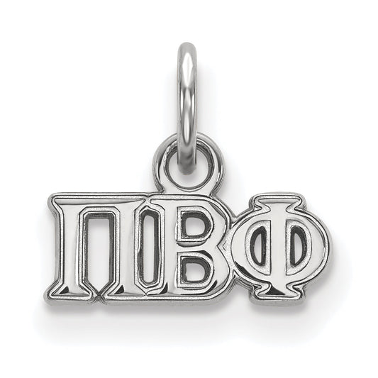 Sterling Silver Rhodium Plated Logoart Pi Beta Phi Sorority Greek Letters Extra Small Pendant