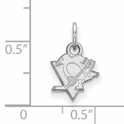 Sterling Silver Rhodium Plated Nhl Logoart Pittsburgh Penguins Extra Small Pendant