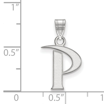 Sterling Silver Rhodium Plated Logoart Pepperdine University Letter P Small Pendant