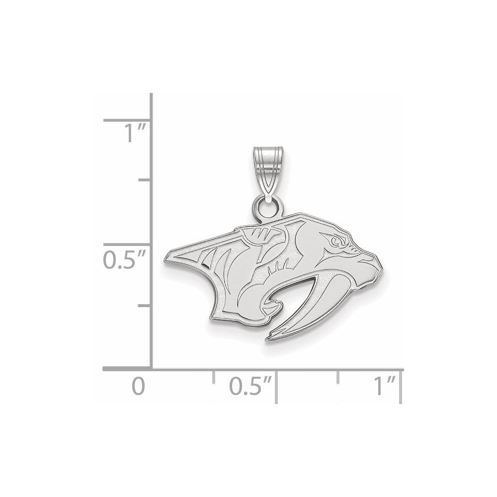 14K White Gold Nhl Logoart Nashville Predators Small Pendant