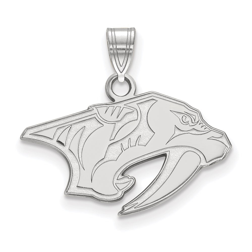 14K White Gold Nhl Logoart Nashville Predators Small Pendant